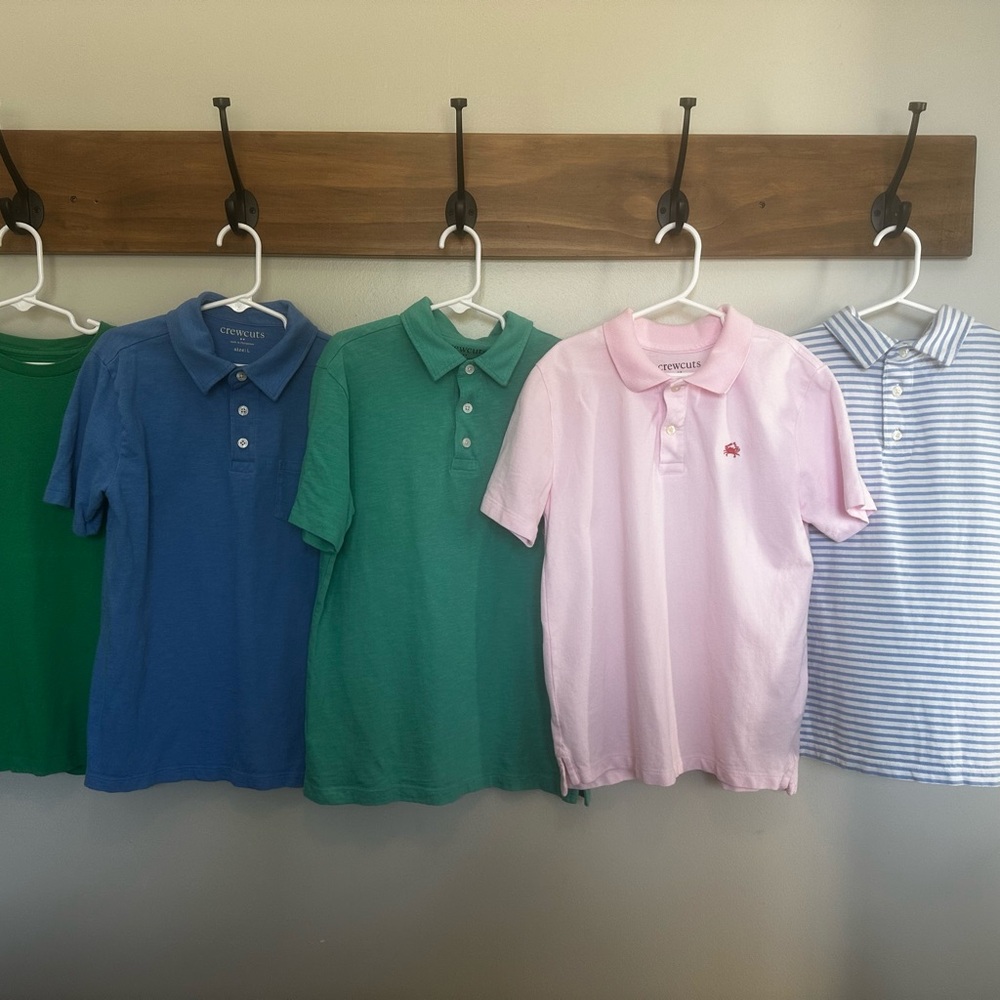 Crewcuts Kids Polo Collection - Green, Blue, Pink, Striped